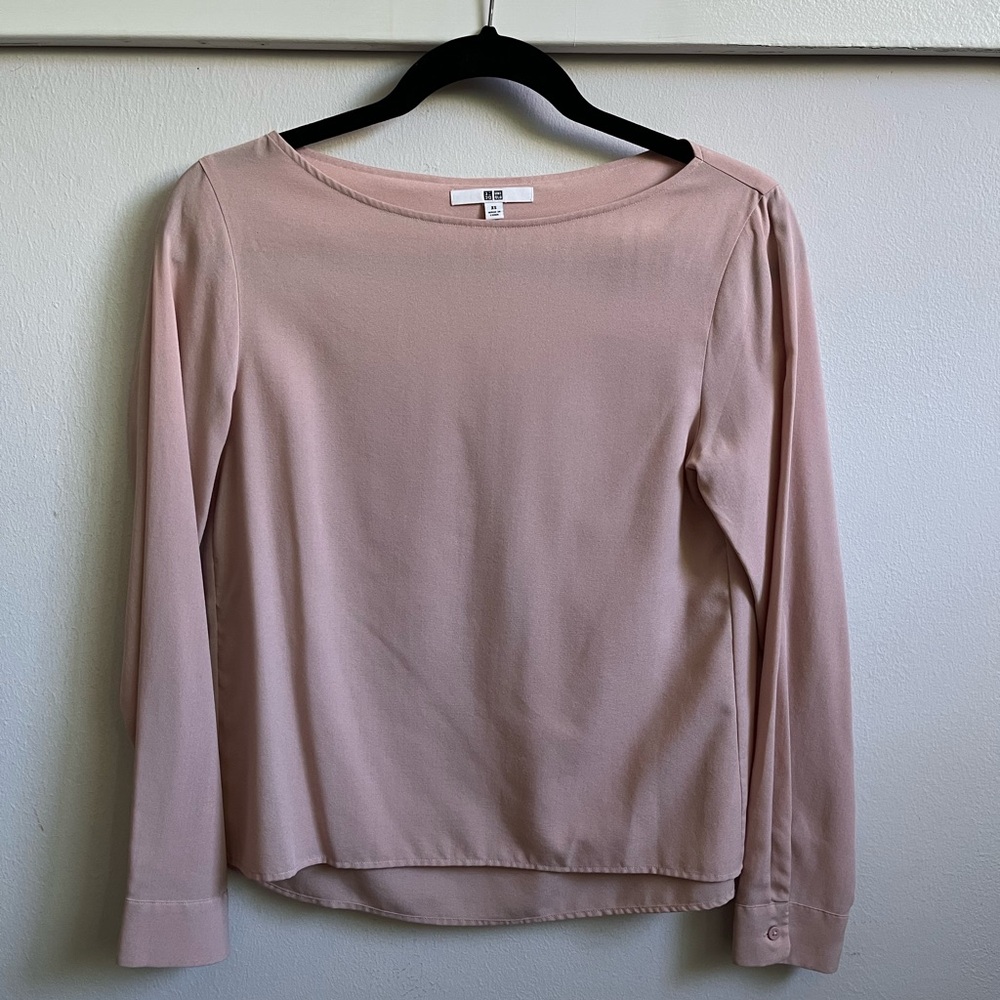 Uniqlo Women's Blush Long Sleeve Blouse